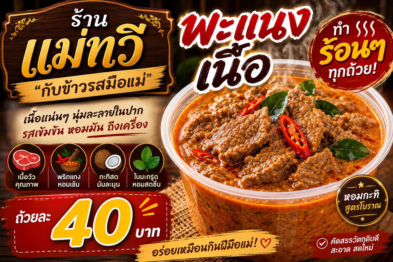 พะแนงเนื้อ 40 บาท