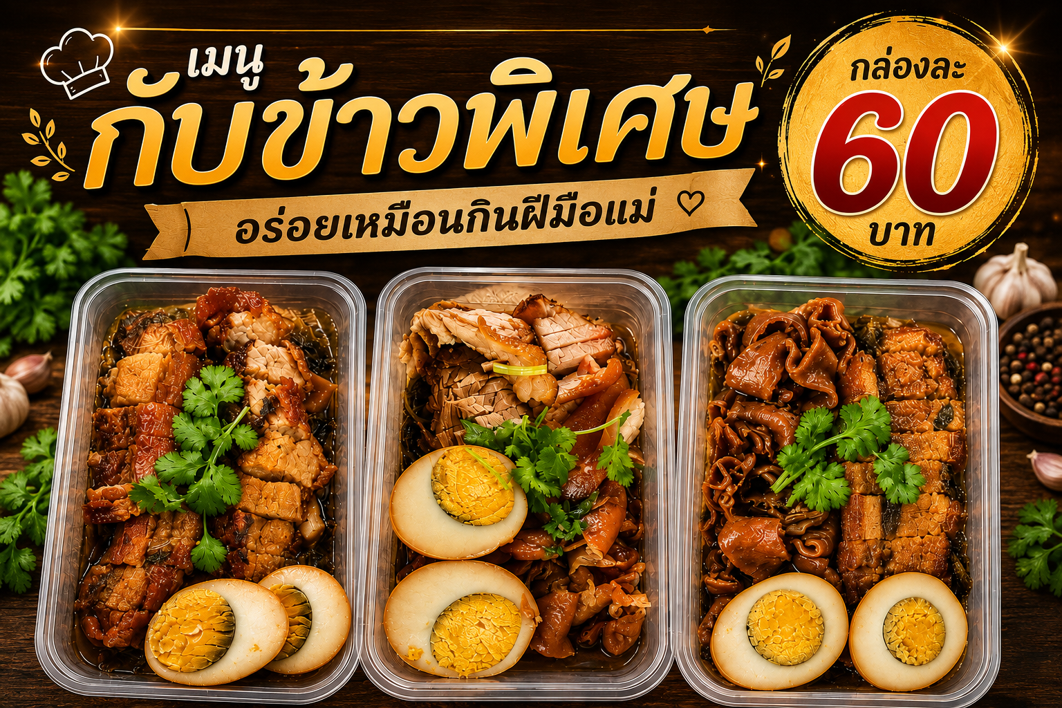 ขาหมูพะโล้รสเด็ด 60 บาท